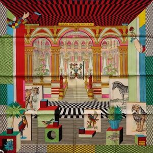 HERMES GRAND THEATRE NOUVEAU SILK SCARF CARRE TWILL 90cm